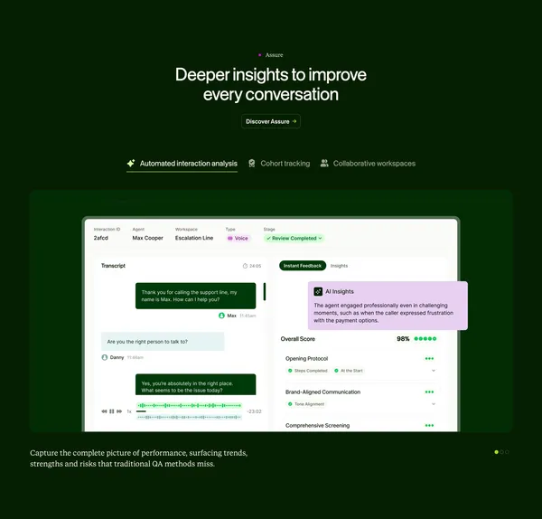 ReflexAI | Contact Center Simulations & QA - Landing design inspiration