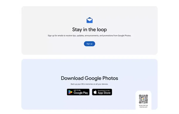 Google Photos - Landing design inspiration