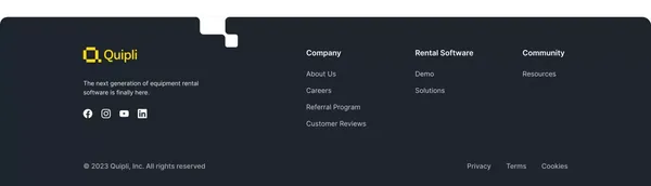 Equipment Rental Software & Inventory Management | Quipli - Landing design inspiration
