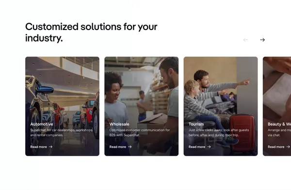 The messaging solution for your business | Superchat - Landing design inspiration