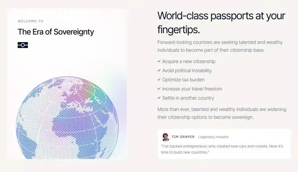Baseflow. The fastest Citizenship by Investment. - Landing design inspiration