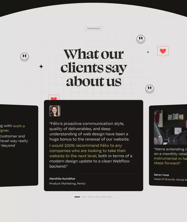 Webflix Studio | Supporting badass marketing teams with top-notch design and development. - Landing design inspiration