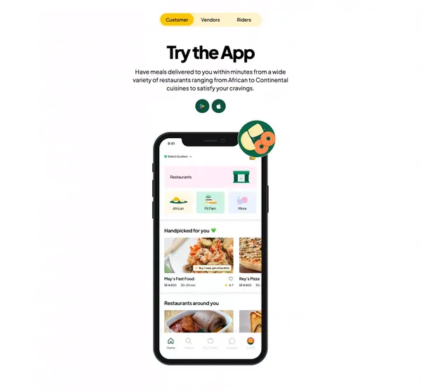 Chowdeck Logistics | Order Food & Drinks from Restaurants near you | Fast Delivery - Landing design inspiration