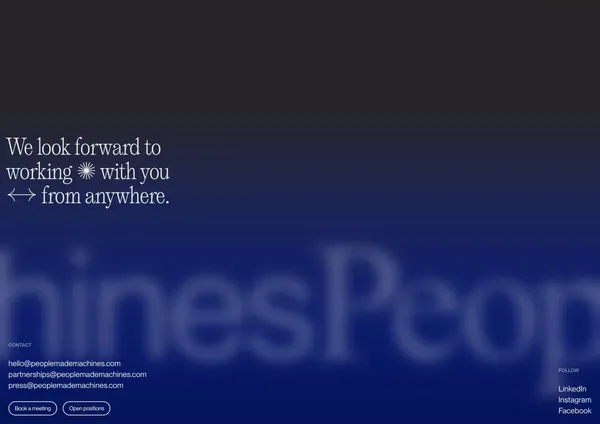 People Made Machines - Landing design inspiration