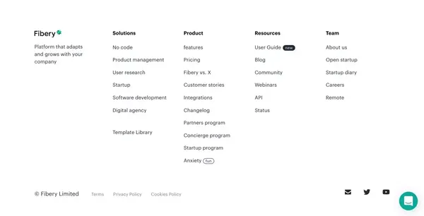 One workspace for a whole product company — Fibery - Landing design inspiration