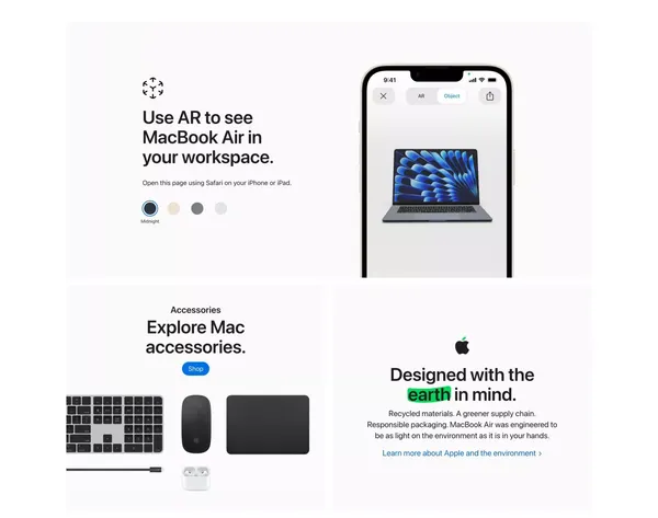 MacBook Air 13- and 15-inch with M2 - Apple - Landing design inspiration