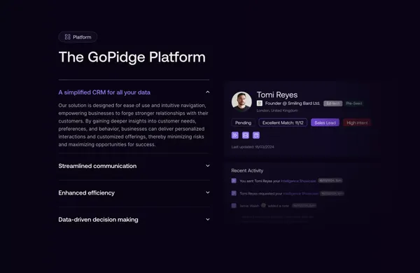 GoPidge | Fastest growing B2B solution - Landing design inspiration
