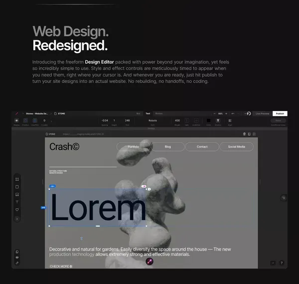 STUDIO AI | The new age design tool with WebDesignAI inside. - Landing design inspiration