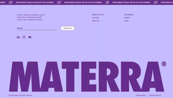 Materra 🌱 Future-Proof Cotton - Landing design inspiration
