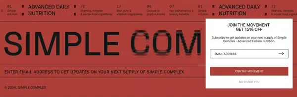 SIMPLE COMPLEX - ADVANCED FEMALE NUTRITION - Landing design inspiration