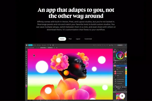 Affinity | Professional Creative Software, Free for Everyone - Landing design inspiration