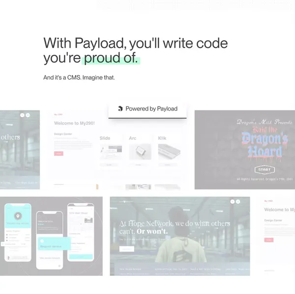 Payload CMS | Node & React TypeScript Headless CMS - Landing design inspiration