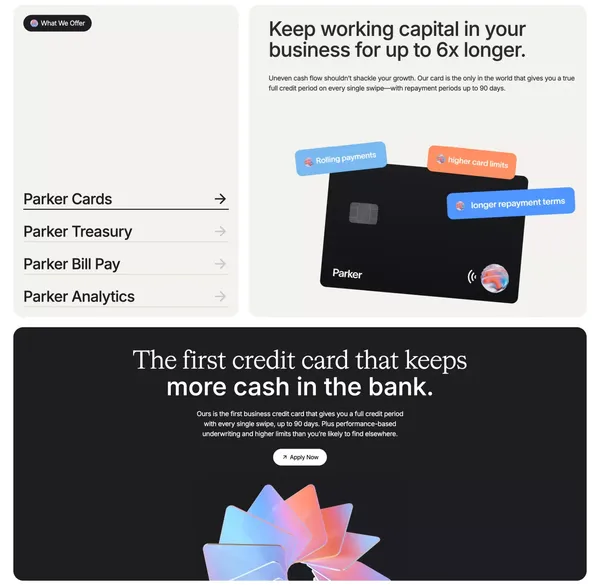 Parker - Landing design inspiration
