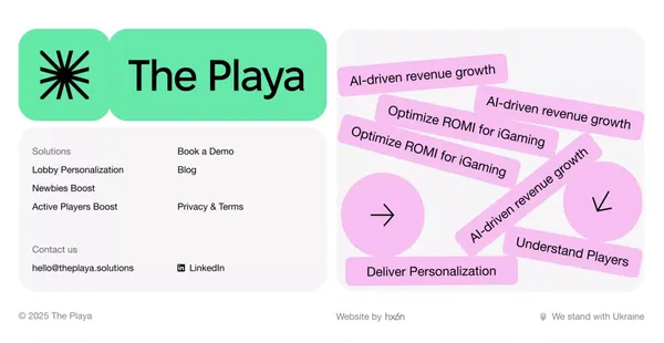 The Playa — AI-Driven Personalization for iGaming - Landing design inspiration