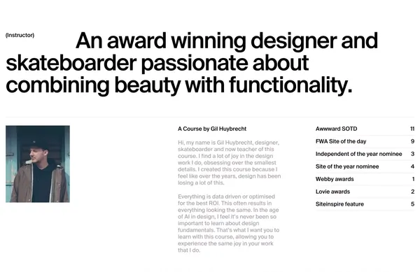 Typography in web design: Learn editorial style web design - Landing design inspiration