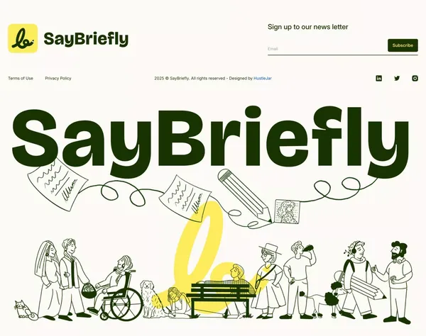 Say Briefly - Landing design inspiration