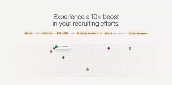 Pin • Revolutionize Recruitment - Landing design inspiration