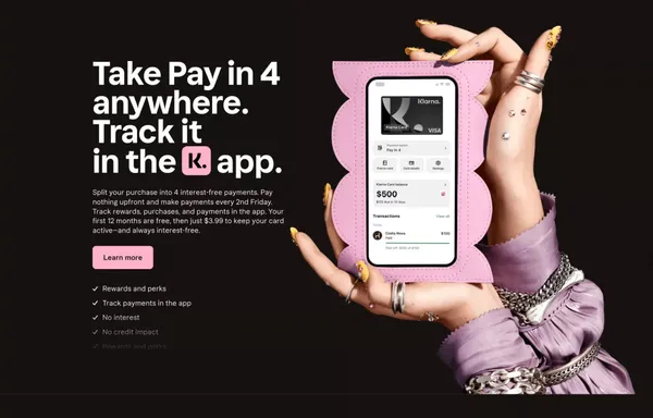 The Klarna Card: Pay online, offline & abroad - Landing design inspiration