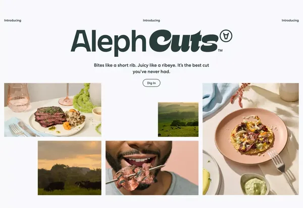 Sustainable, Cultivated Meat. Steak Done Right. | Aleph Farms - Landing design inspiration