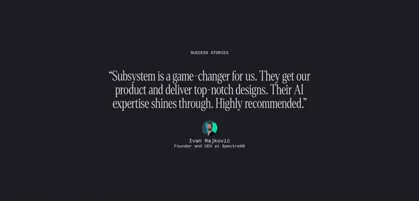 Subsystem - Design as a Subscription - Landing design inspiration