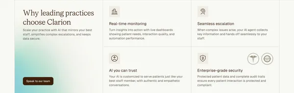 Clarion | Automate phone based workflows with conversational AI - Landing design inspiration