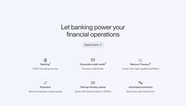 Online Business Banking For Startups & Personal Banking | Mercury - Landing design inspiration
