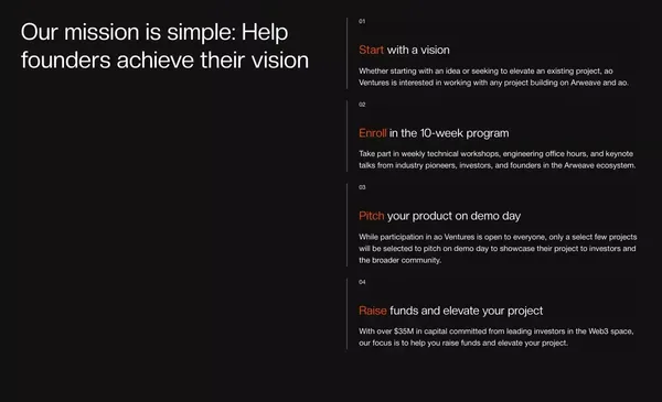 ao Ventures | Accelerating the Permanent Web - Landing design inspiration