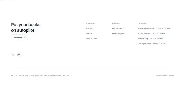 Kick | Self-Driving Bookkeeping - Landing design inspiration