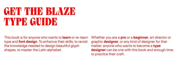 Blaze Type â How To Design Fonts? - Landing design inspiration