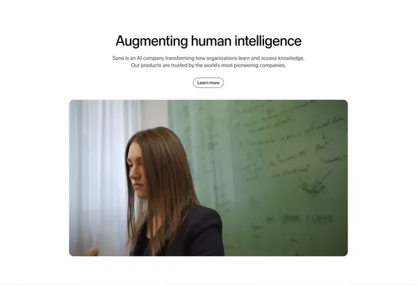 Unlocking knowledge with AI | Sana - Landing design inspiration