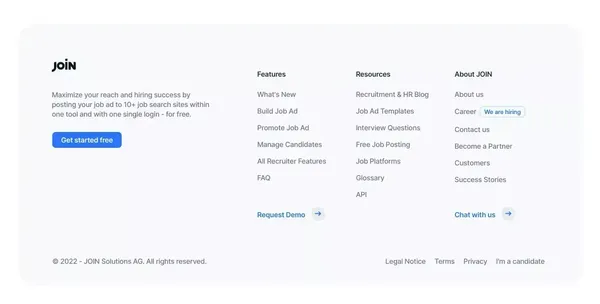 JOIN: Free ATS & Multiposting Tool to Maximize Hiring Success - Landing design inspiration