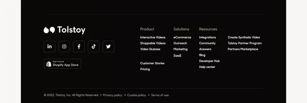 Add video commerce to your site with 1 click | Tolstoy - Landing design inspiration