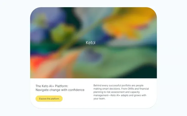 Strategic Portfolio Management Software | Keto AI : Keto Software - Landing design inspiration