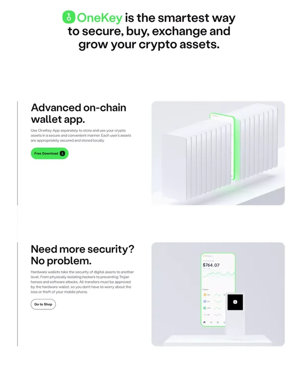 OneKey Wallet | All-in-one crypto wallet trusted by millions. - Landing design inspiration