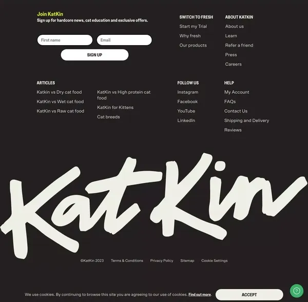 KatKin: Fresh Cat Food. Love Hard. Feed Fresh. - Landing design inspiration