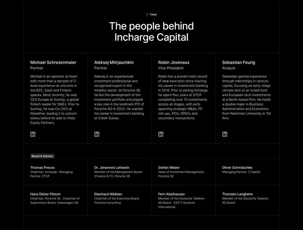 Incharge Capital - Landing design inspiration