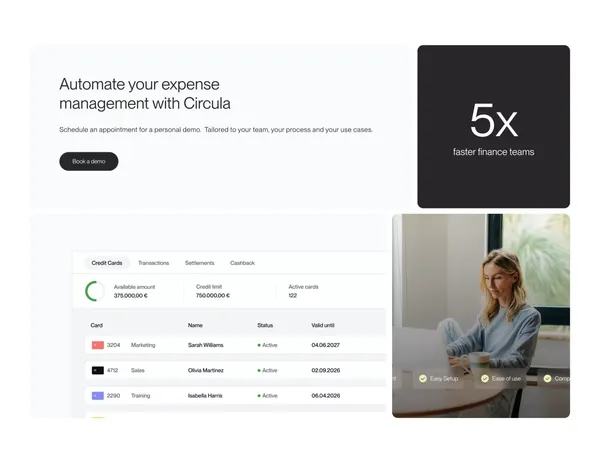 SMEs manage employee expenses with Circula | Circula - Landing design inspiration