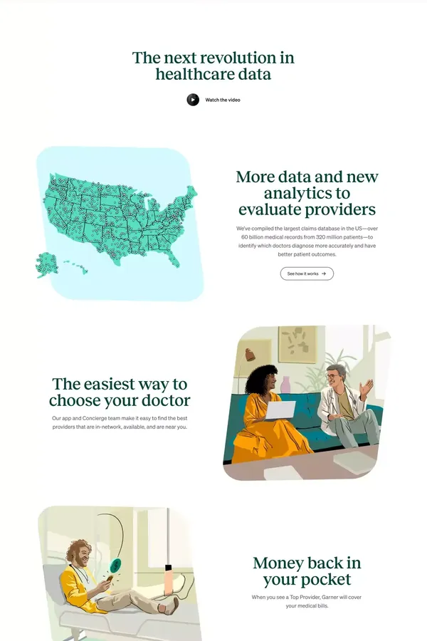 Doctor Quality Analytics | Garner Health - Landing design inspiration