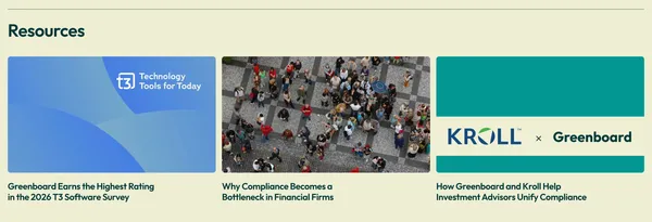 Greenboard | New System of Action Compliance Software for SEC & FINRA compliance - Landing design inspiration