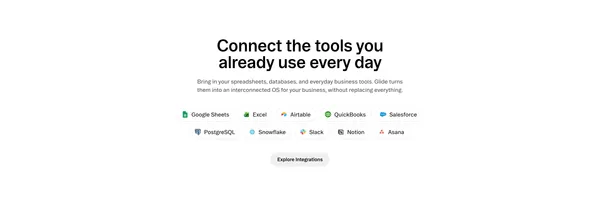 AI App Builder: Turn Spreadsheets into Business Apps | Glide - Landing design inspiration