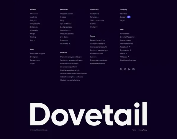 Customer Insights Hub — Dovetail - Landing design inspiration