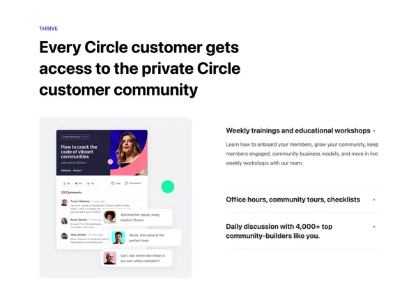 Circle: The all-in-one community platform for creators and brands - Landing design inspiration