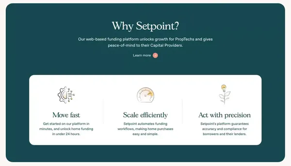 Setpoint — the modern real estate funding platform - Landing design inspiration