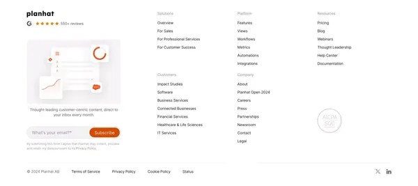 Planhat | The Customer Platform - Landing design inspiration