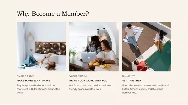 Coliving + Community for Remote Workers | Outsite - Landing design inspiration