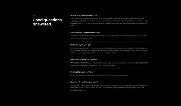 Pryzm | Background & Visual Studio for Designers - Landing design inspiration