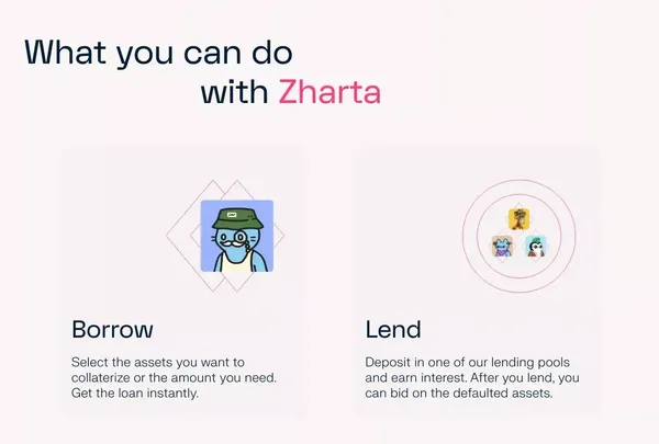 Zharta | Real-time NFTs loans platform - Landing design inspiration