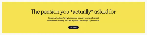 Penny | The Pension You Actually Asked For | Women's Pension Solution - Landing design inspiration