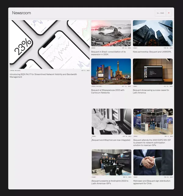 Bequant – Improve Your Network - Landing design inspiration