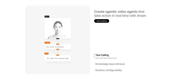 Anam - Real-Time Interactive AI Avatars API - Landing design inspiration